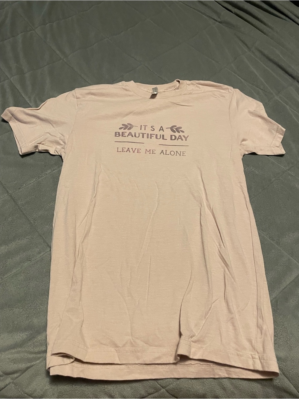 American Apparel Pale Pink Short Sleeve Tee with Front Text